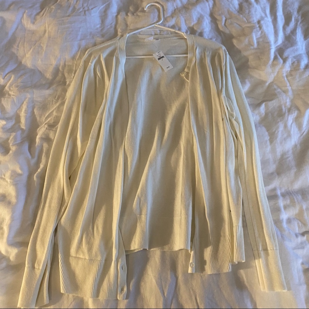 White cardigan
